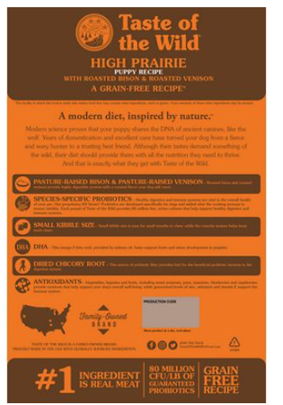 Taste Of The Wild High Prairie Puppy Recipe Grain-Free Dry Dog Food