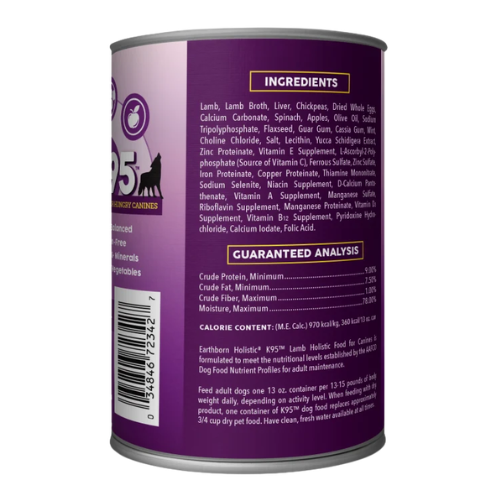 Earthborn Holistic K95 Lamb Recipe Grain-Free Canned Dog Food