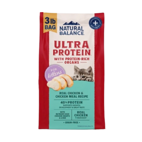 Natural Balance Ultra Protein with Protein-Rich Organs Real Chicken & Chicken Meal Kitten Recipe Dry Cat Food 3 lb