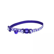 Coastal Pet Products Safe Cat Glow in the Dark Adjustable Breakaway Cat Collar- Purple Leopard 8-12 in
