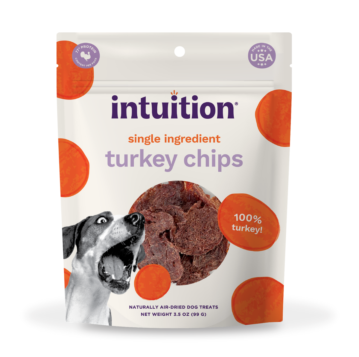Intuition Single Ingredient Turkey Chips Naturally Air-Dried Dog Treats 3.5 oz