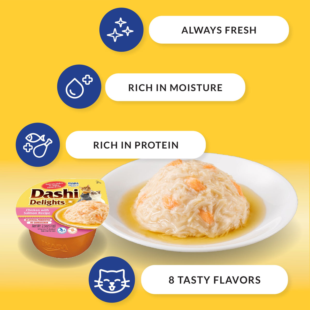 Inaba Dashi Delights Chicken & Bonito Flakes Recipe Wet Cat Treat 2.5 oz