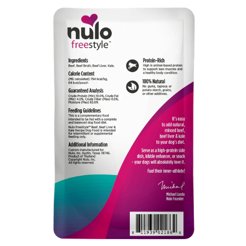 Nulo Freestyle Grain-Free Beef & Kale Dog Pouch