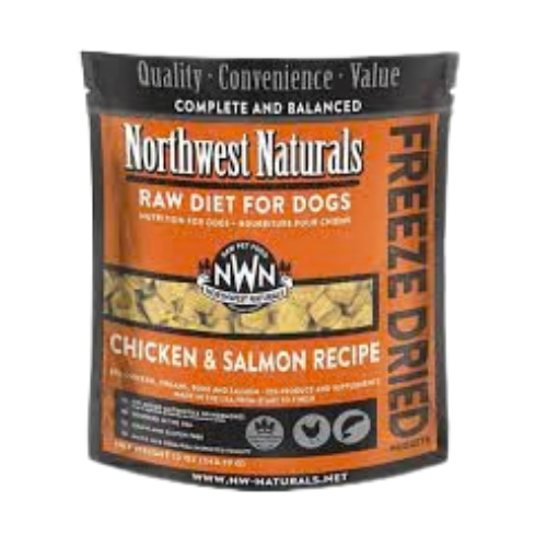 Northwest Naturals Freeze-Dried Chicken & Salmon Recipe Raw Diet for Dogs 12 oz