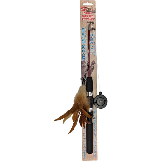 Spot Ethical Pet Fishing Rod N' Reel Kitty Teaser Cat Toy