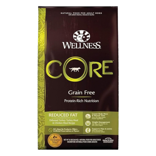Wellness Core Reduced Fat Deboned Turkey, Turkey Meal, & Chicken Meal Recipe Grain-Free Dry Dog Food 24 lb