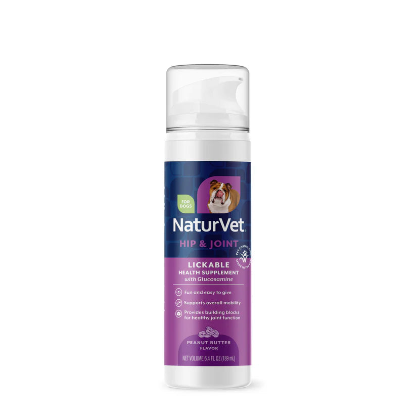Naturvet Hip & Joint Peanut Butter Recipe Lickable Supplement for Dogs 6 oz