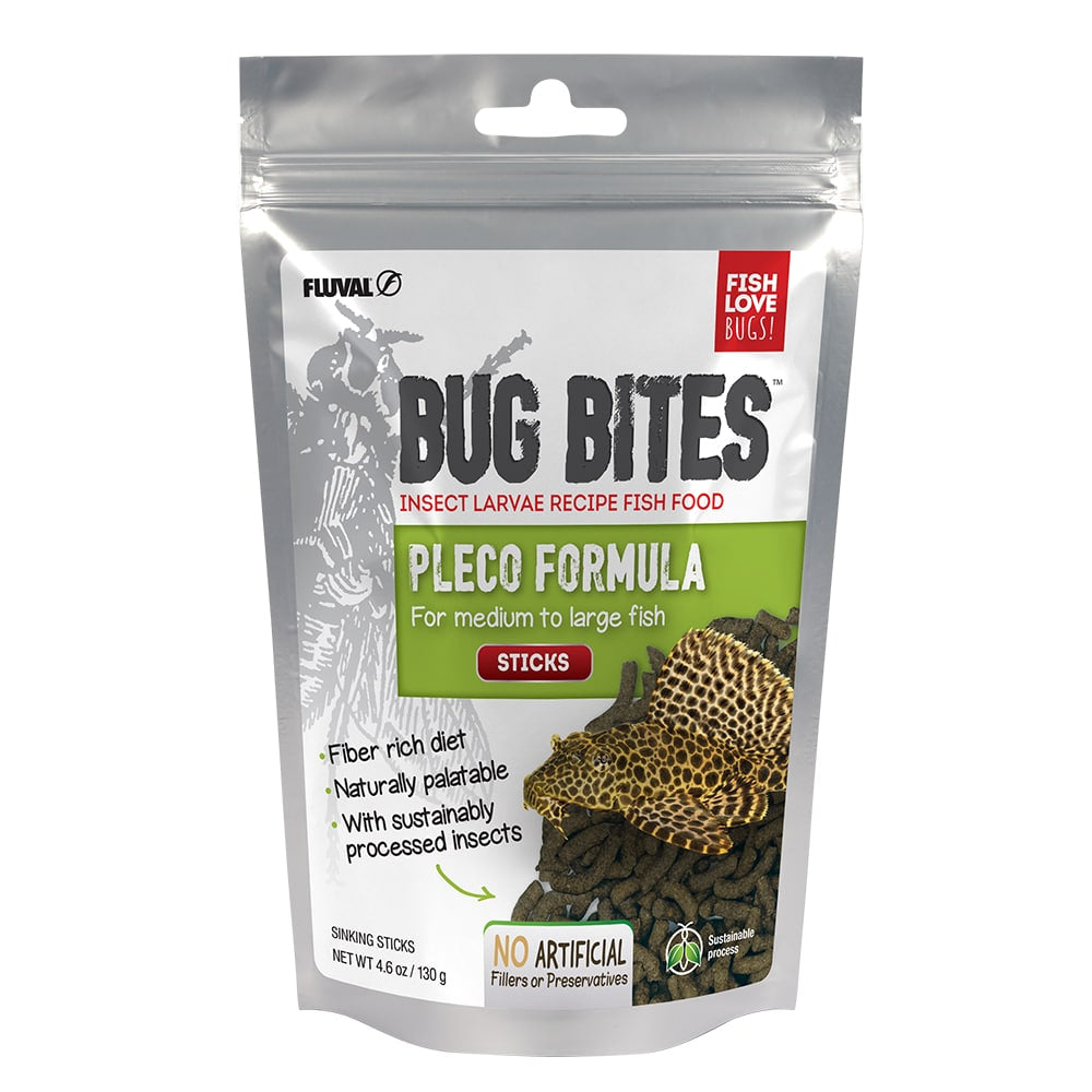 Fluval Bug Bites Pleco Sinking Sticks for Medium to Large Fish 4.6 oz
