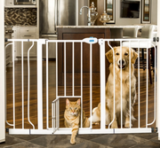 Carlson Pet Products Extra-Wide Expandable Walk-Thru Gate With Small Pet Door, Fits 29-52" Doorways