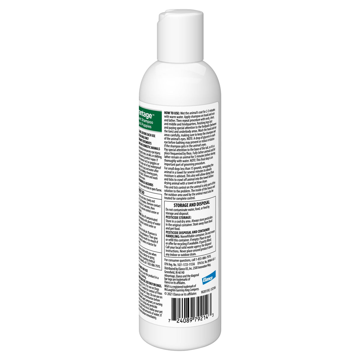 Advantage Flea And Tick Treatment Shampoo for Dogs & Puppies 8 oz