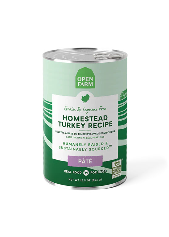 Open Farm Grain-Free Homestead Turkey Pate Recipe Canned Dog Food