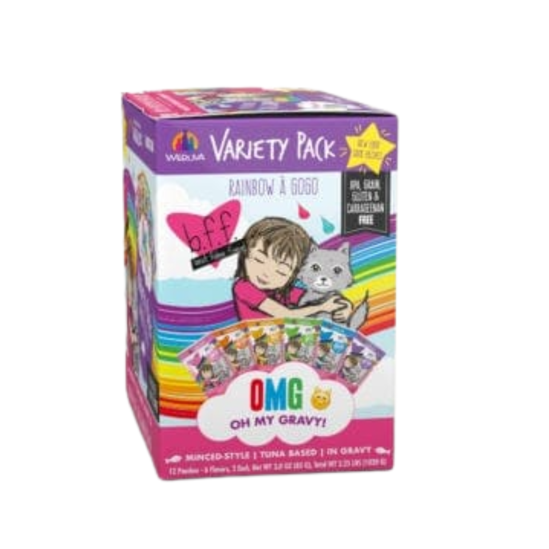 Weruva B.F.F. OMG! Rainbow A Gogo Wet Cat Food Variety Pack 12 ct