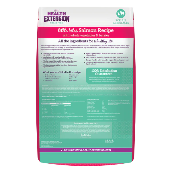 Health Extension Little Bites Grain-Free Salmon Recipe All Life Stages Dry Dog Food