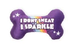 Fuzzyard Pride I Don't Sweat, I Sparkle Bone Plush Dog Toy