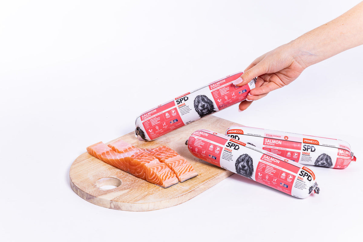 Prime100 SPD Fresh Roll Salmon & Tapioca Steam Cooked Dog Food