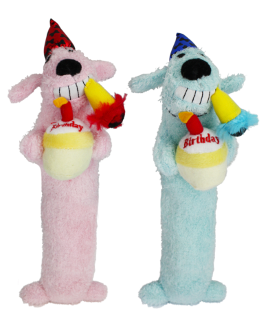 Multipet Loofa Dog Birthday Plush Dog Toy 12 in