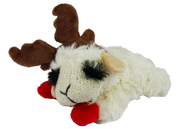 Multipet Holiday Lamb Chop with Antlers Plush Dog Toy 10.5 in