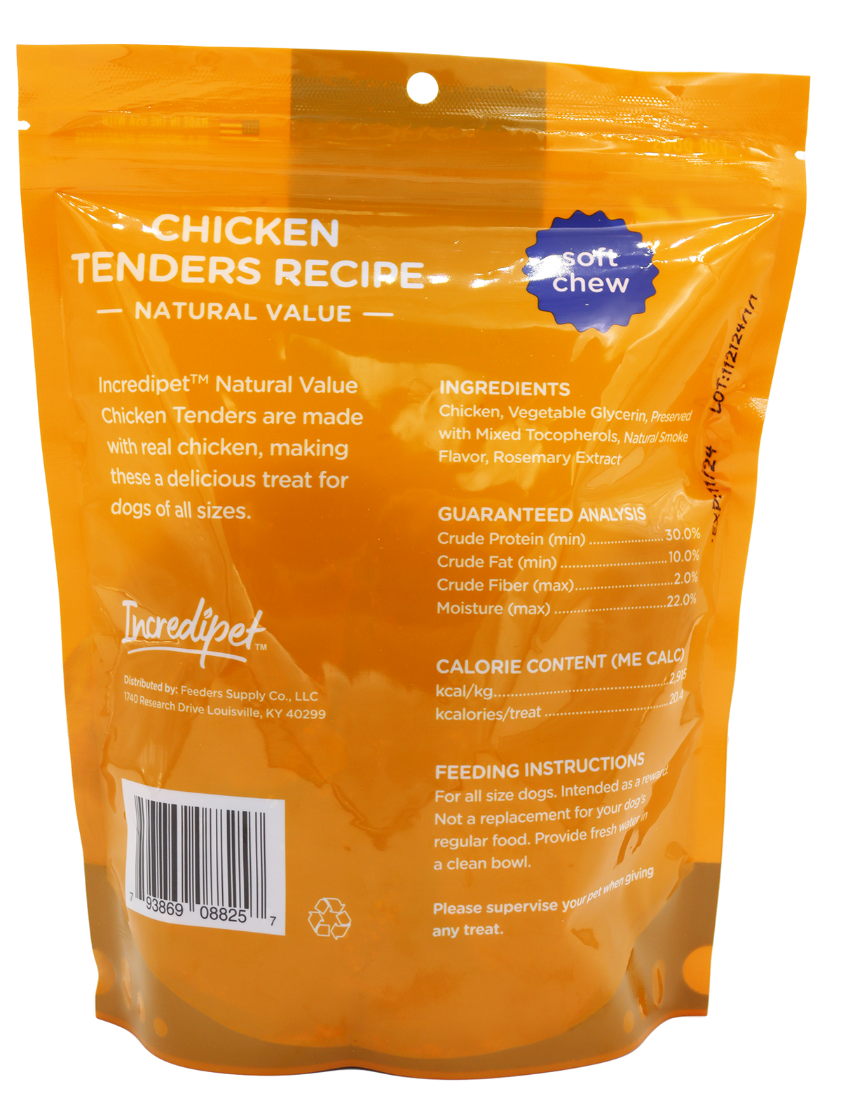 Incredipet Natural Value Chicken Tenders Recipe Dog Treats 14 oz