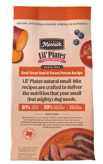 Merrick Lil' Plates Small Breed Adult Grain-Free Real Texas Beef & Sweet Potato Recipe Dry Dog Food