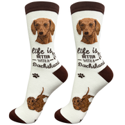 E & S Imports Life is Better With a Red Dachshund Socks