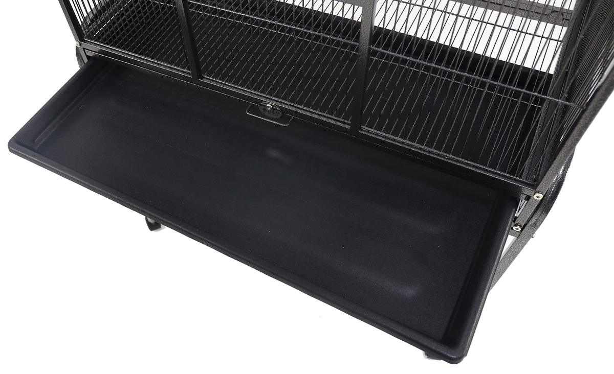 A&E Black Flight Bird Cage with Stand 31 x 20 x 62 in