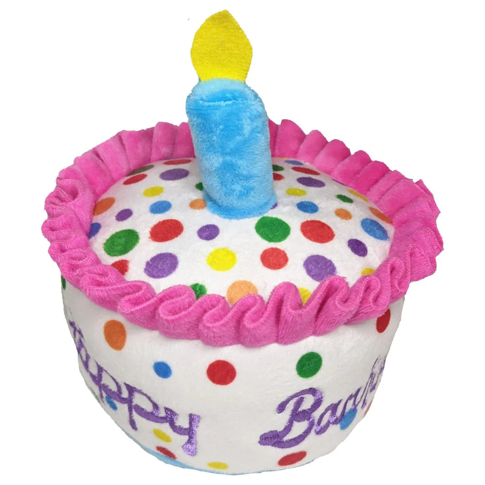 Huxley & Kent Birthday Happy Barkday Cake Dog Toy 4.5 in