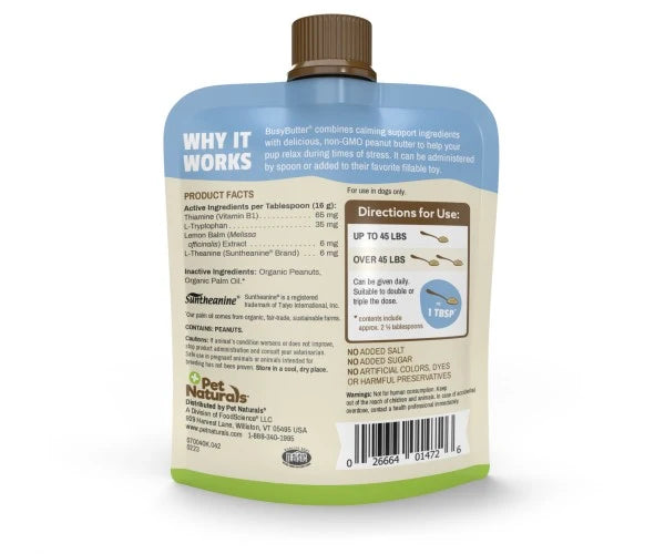 Pet Naturals BusyButter Calming Peanut Butter Spread for Dogs 1.5 oz