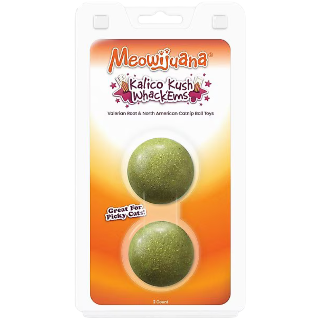 Meowijuana Kalico Kush Compressed Catnip Ball Toy Refill 2 pk