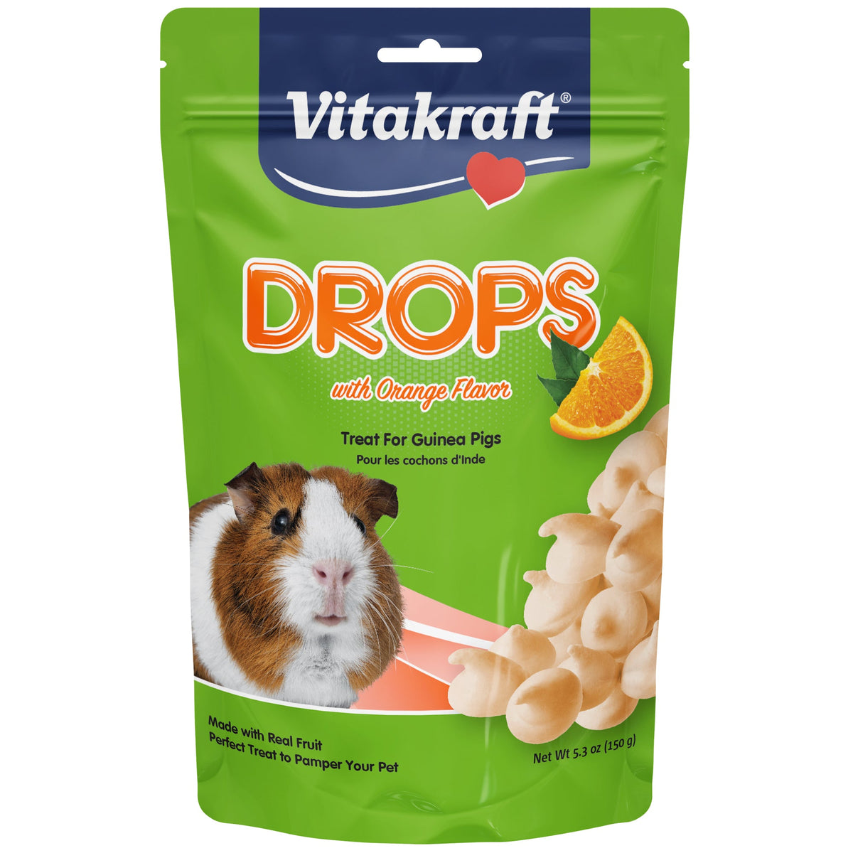 Vitakraft Drops With Orange Flavor Guinea Pig Treats 5.3 oz