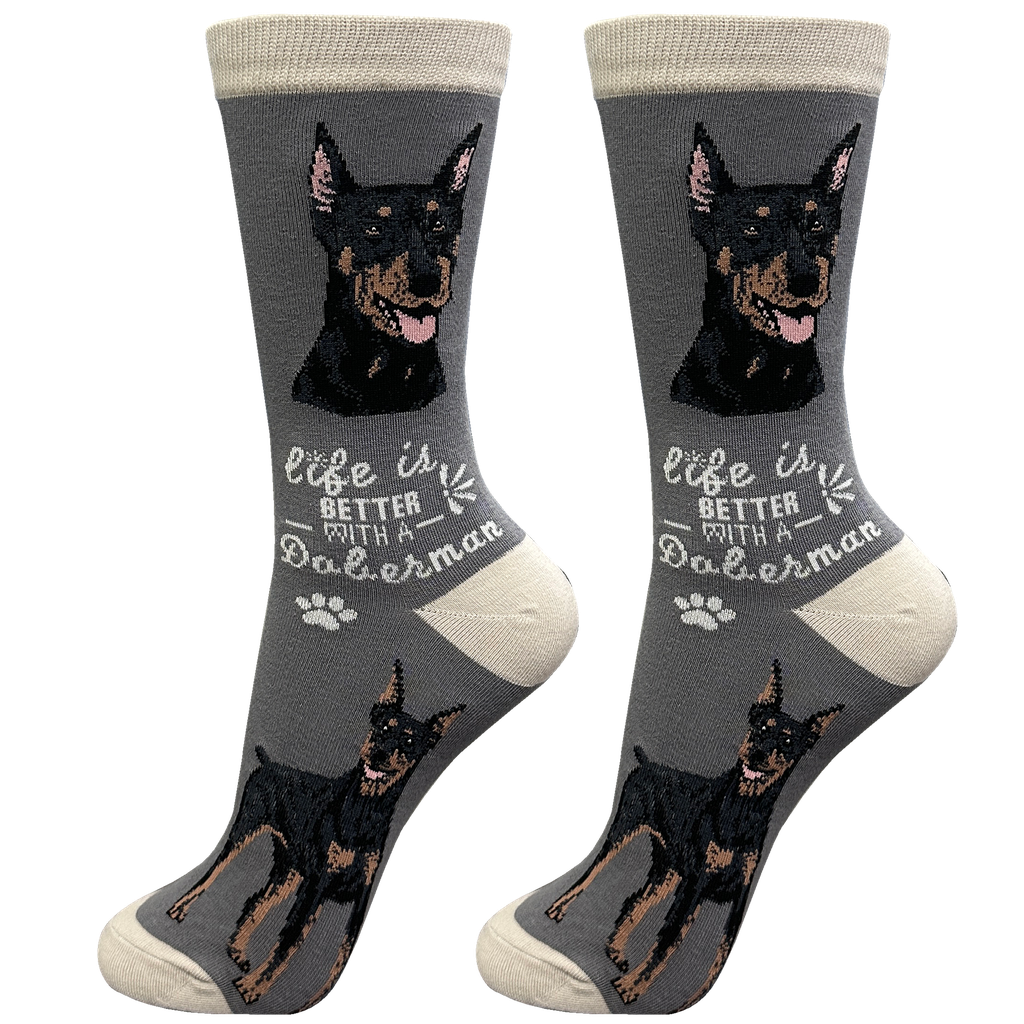 E & S Imports Life is Better With a Doberman Socks