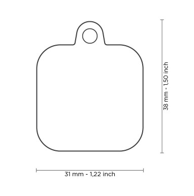 Myfamily Hushtag Square Blue Aluminum Personalized Dog ID Tag