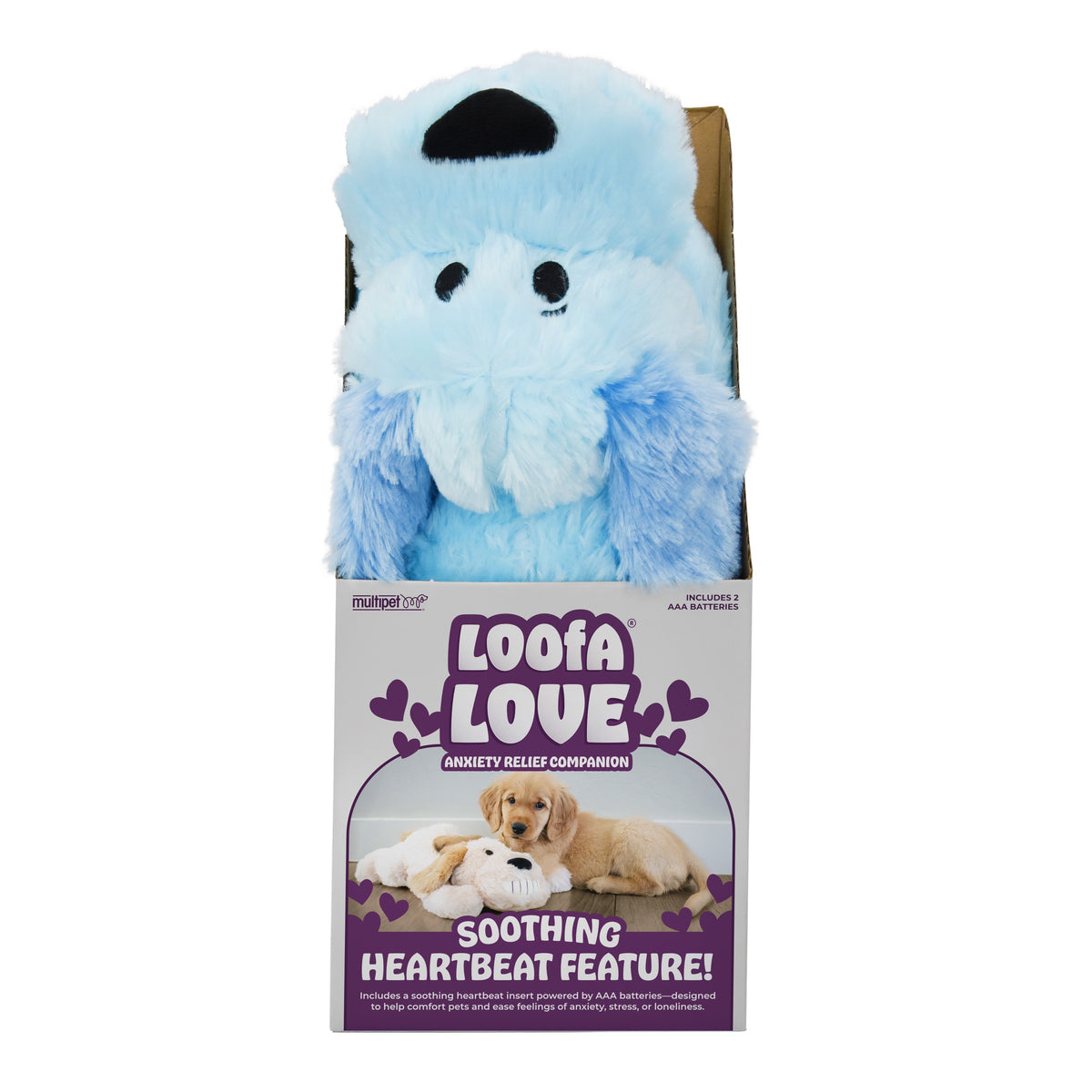 Multipet Loofa Love with Heartbeat Calming Dog Toy 17 in