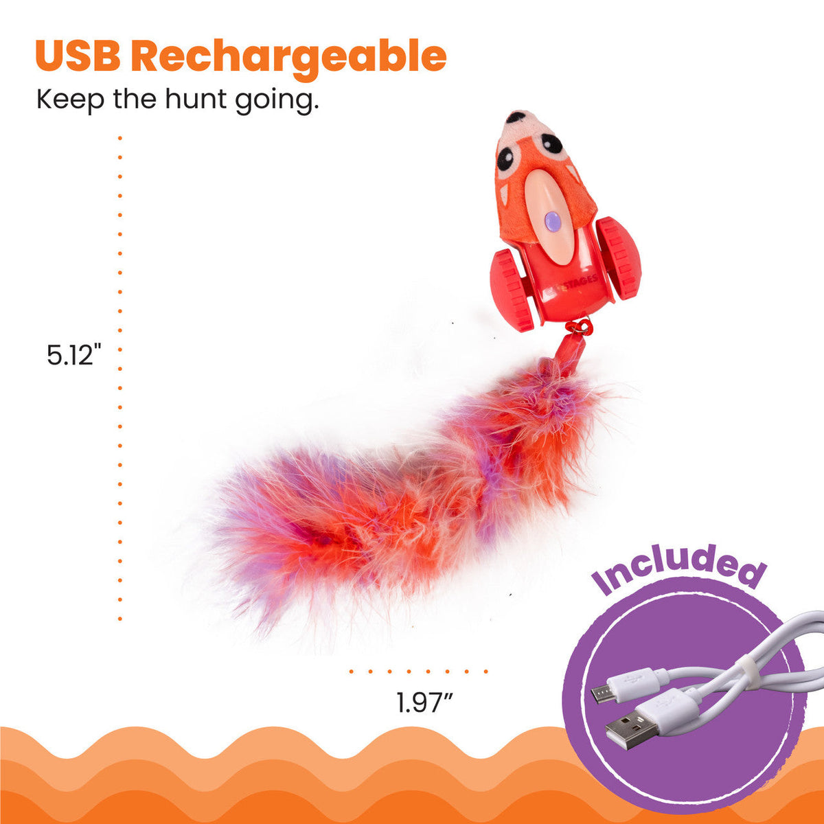 Catstages Electronic Racin' Squirrel Robot Cat Toy