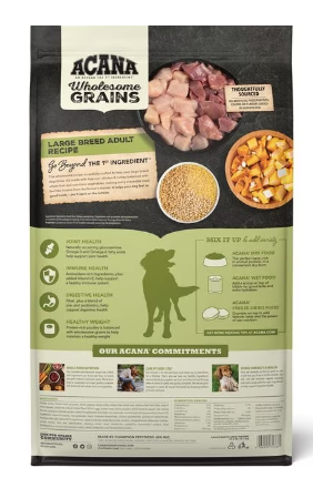 Acana Wholesome Grains Large Breed Adult Dry Dog Food 22.5 lb