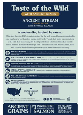 Taste Of The Wild Ancient Stream With Ancient Grains Dry Dog Food