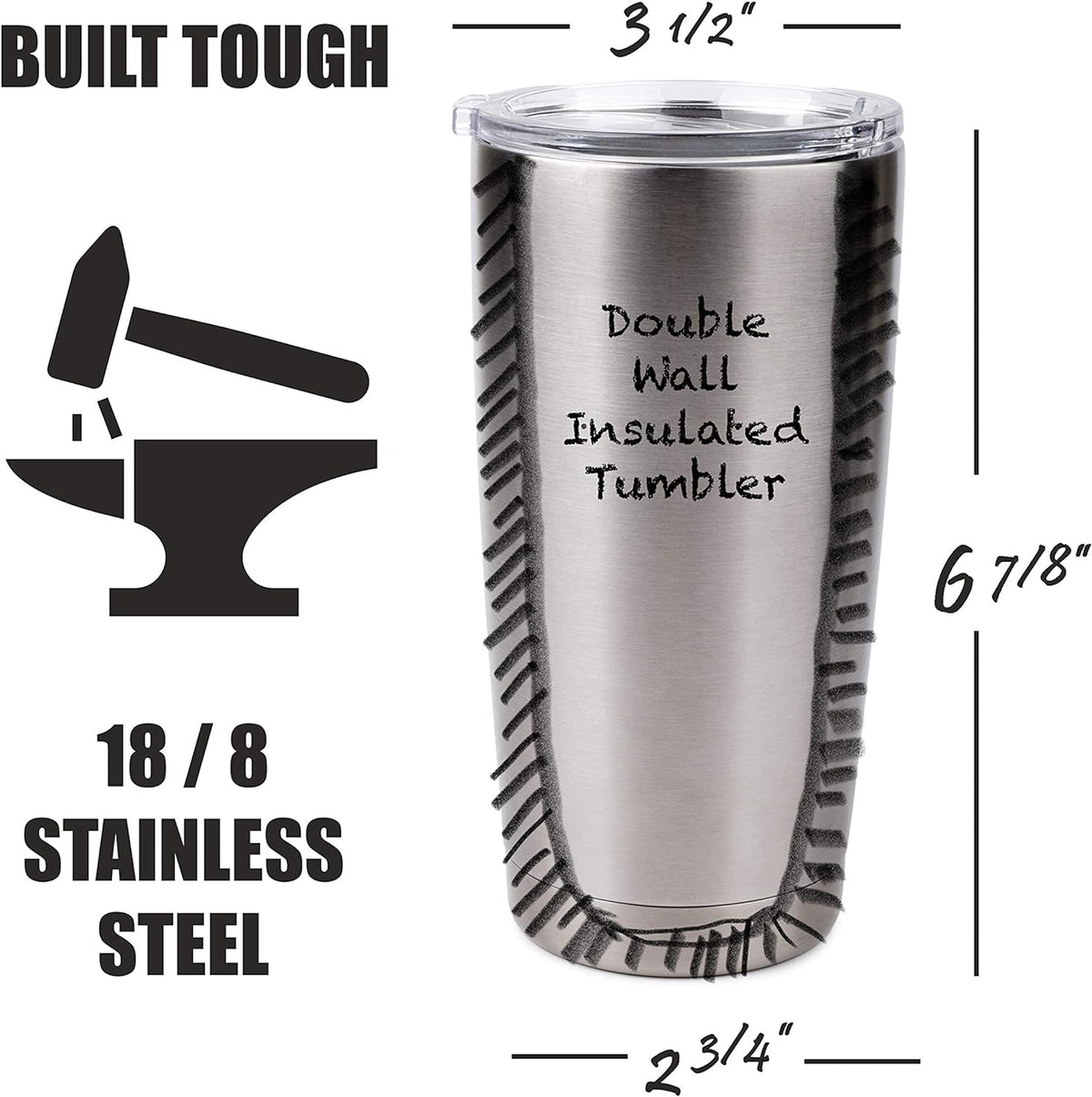 E & S Imports Serengeti Tan Chihuahua Stainless Steel, Vacuum Insulated Tumbler with Spill Proof Lid 20 oz