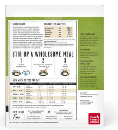 The Honest Kitchen Dehydrated Grain-Free Human Grade Chicken Recipe Dog Food