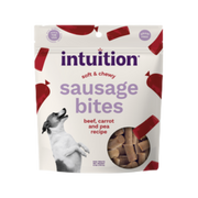 Intuition Beef, Carrot & Pea Recipe Grain-Free Soft & Chewy Sausage Bites Dog Treats 6 oz