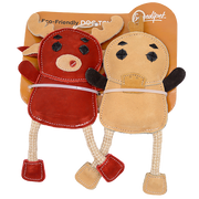 Incredipet Leather & Rope Moose & Duck Dog Toys 2 pk