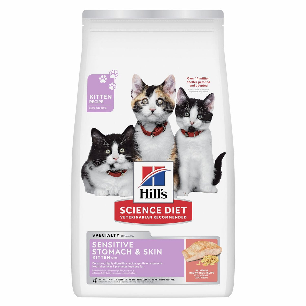 Hill's Science Diet Kitten Sensitive Stomach & Skin Salmon & Brown Rice Recipe Dry Cat Food