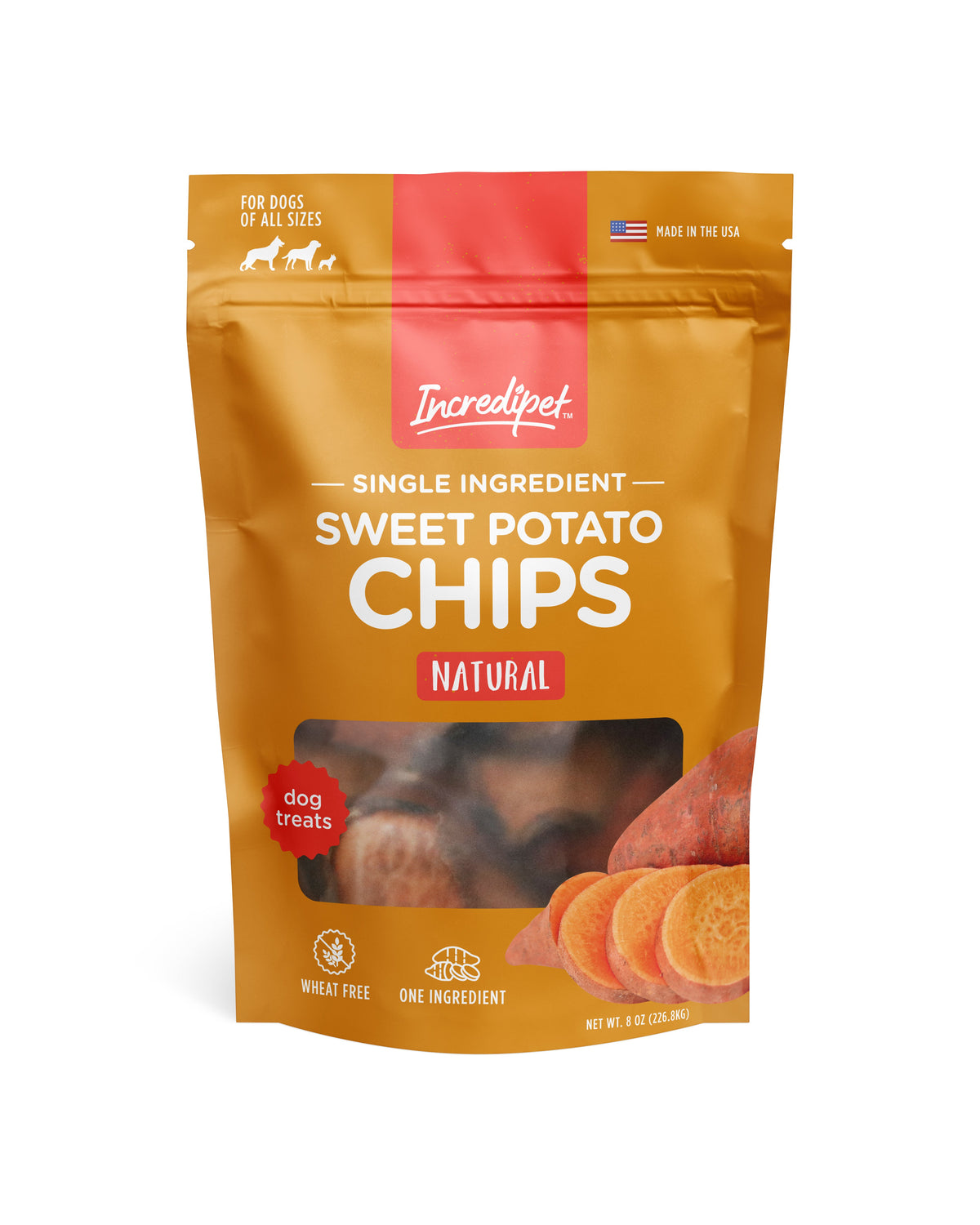 Incredipet Sweet Potato Chips Dog Treats 8 oz
