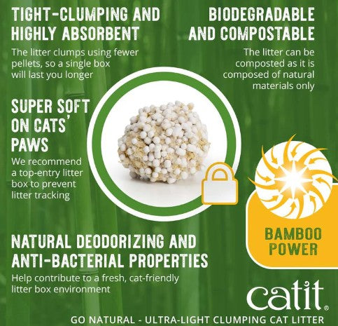 Catit Go Natural! Ultra Light Clumping Vanilla Scent Bamboo Cat Litter 7.9 lb