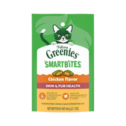 Greenies Feline Smartbites Skin & Fur Health Chicken Flavor Cat Treats 2.1 oz