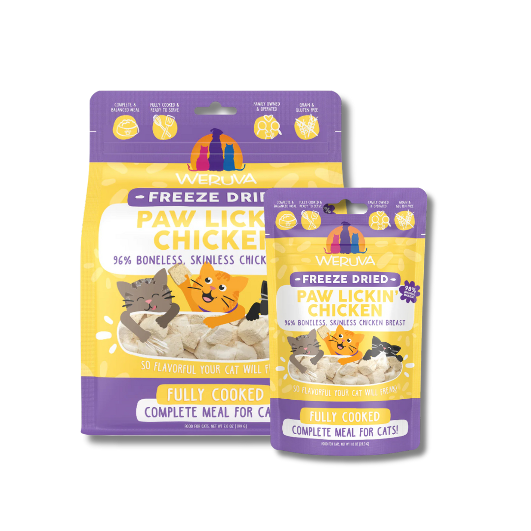 Weruva Freeze Dried Paw Lickin' Chicken Fully Cooked Complete Meal for Cats