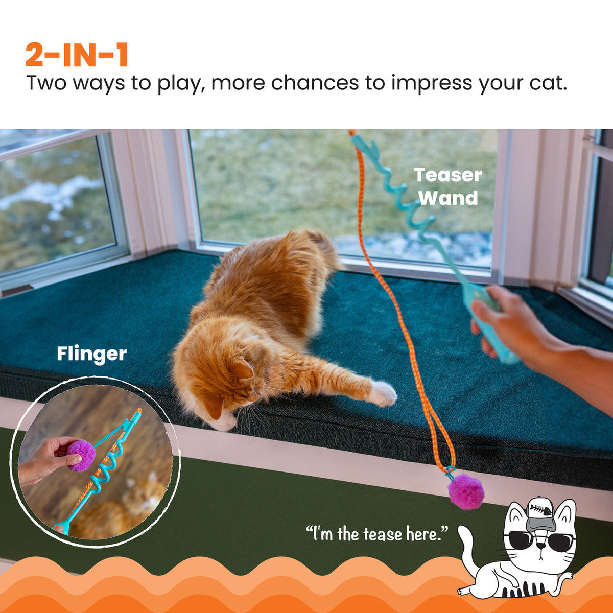 Catstages Cat-apult Spring Wand Cat Teaser Toy