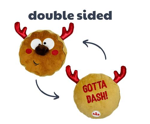 Huxley & Kent Holiday Gotta Dash Reindeer Cookie Plush Dog Toy 6.75 in