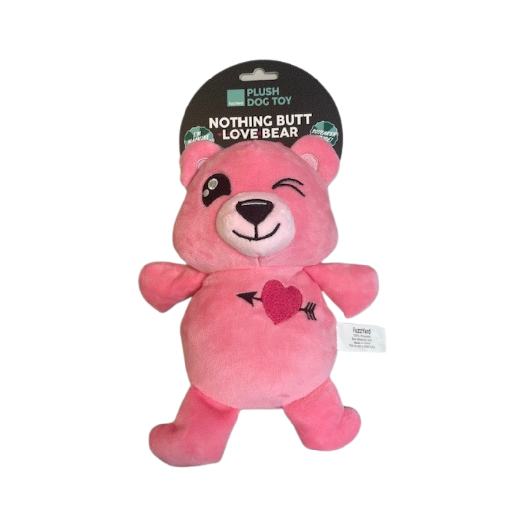 Fuzzyard Valentine's Day Nothing Butt Love Bear Plush Dog Toy 9 in