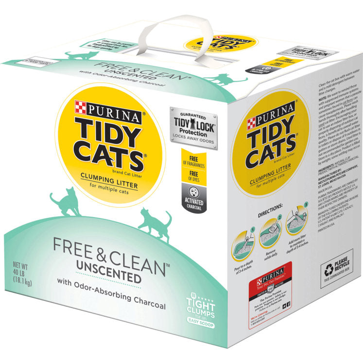 Tidy Cats Free & Clean Unscented Clumping Cat Litter 40 lb