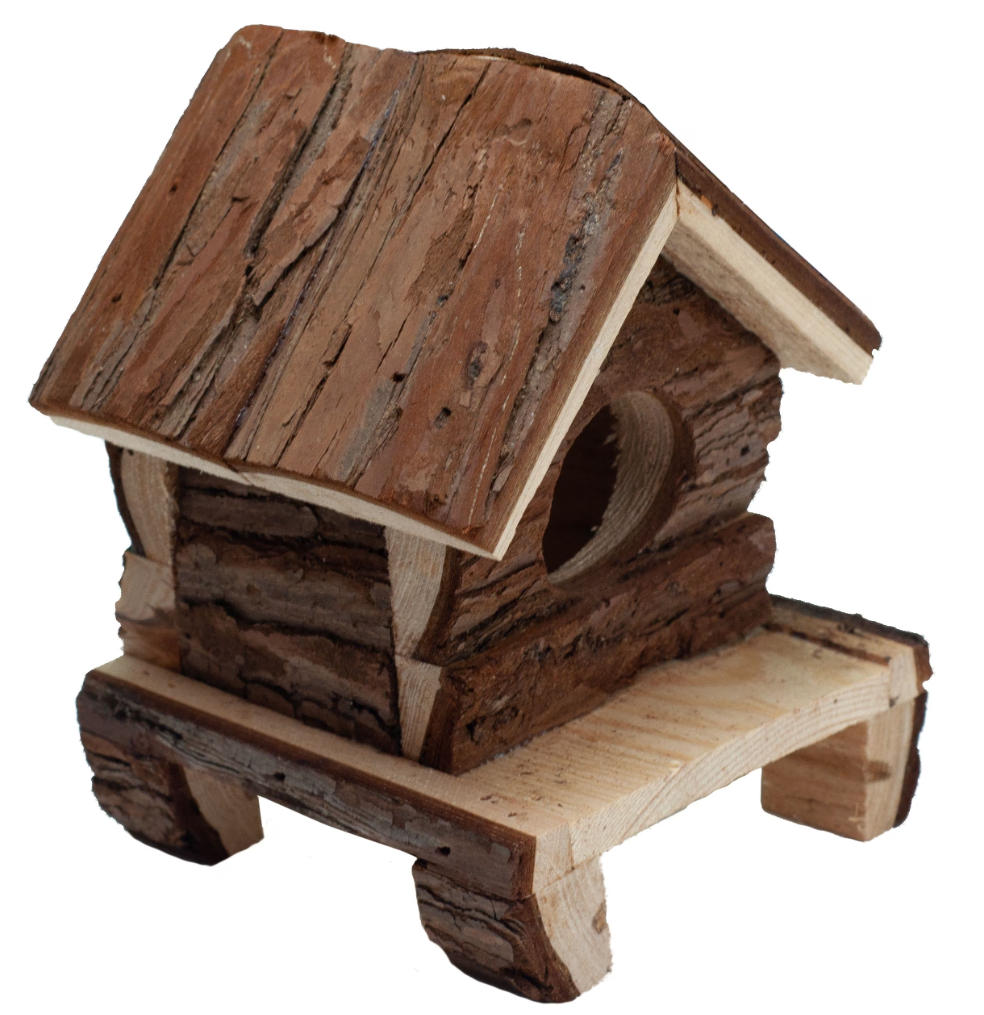 A&E Nibbles Deluxe Log Cabin Hut Small Animal Chew & Hideout