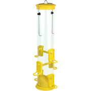 Nature's Way Yellow Large Plastic Thistle Seed Wild Bird Tube Feeder 2 qt